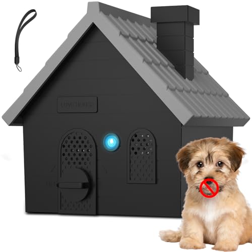 Dog Barking Control Devices, Anti Barking Device Ultrasonic Dog Barking Deterrent with 4 Modes, Stop Barking Dog Devices Up to 50 Ft Range, 2 in 1 Weatherproof Bark Control Device Outdoor Indoor