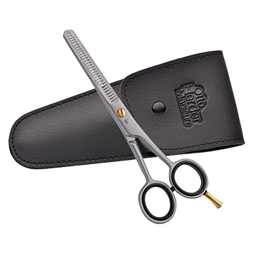 Ciseaux de coiffeur OTTO HERDER® - 16,5 cm - En acier inoxydable avec vis dorées - Ciseaux de coupe à effiler pour désépaissir les cheveux pour homme et femme