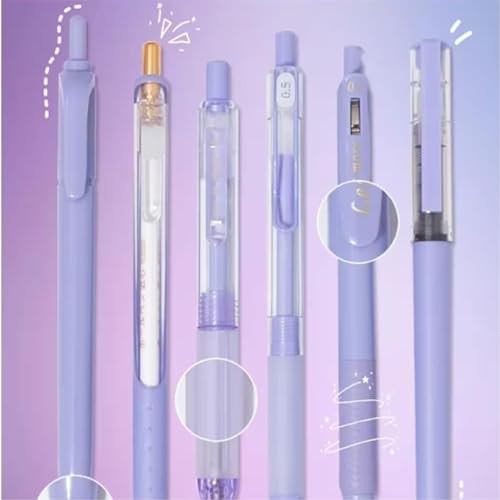 Image of 6 in 1 Aesthetic Gel Pen Set Pastel Cute Pens for Girls Korean Kawaii Stationery Fancy Colored Office Supplies Blue Ink Gift Pack