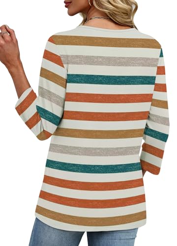 Image of XIEERDUO 3 /4 Length Sleeve Womens Tops V Neck T Shirts Summer Clothes Basic Blouses Dressy Casual 2026 Spring Outfits