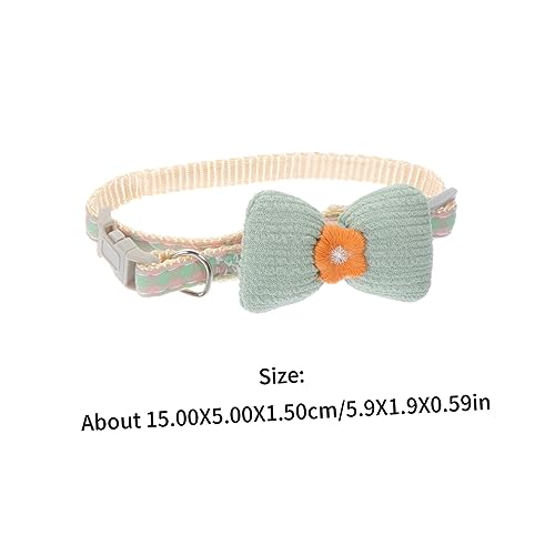 Collier pour chat respirant en polyester avec boucle décorative et sangle ajustable - 2pcs - 3