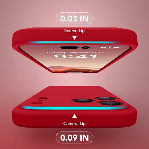 Image of Magnetic for iPhone 17 Pro Max Case, Compatible with MagSafe, [Full Camera Protection][Screen Protector] Silicone Shockproof Protective Phone Case for iPhone 17 Pro Max 6.9 inch, Deep Red