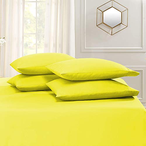 Image of YRM Bedding's Vanilla Yellow 600-TC Oraganic Cotton 2 Piece Pillow Covers (17 inchx27 inch)