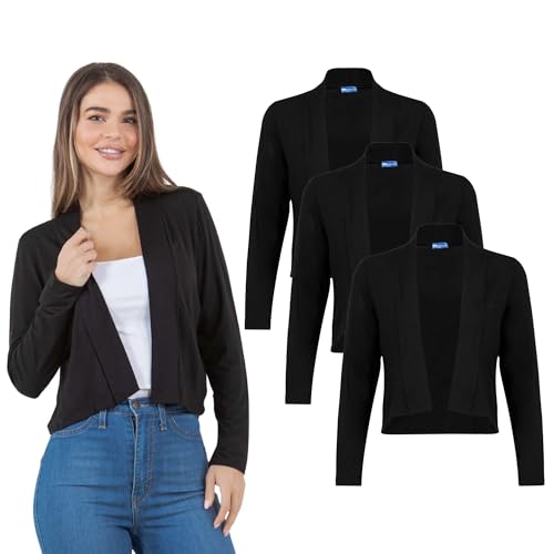 Image of Azules Cropped Cardigan for Women, Open Front Drape Lightweight Sweater Long Sleeves Women's Cardigans