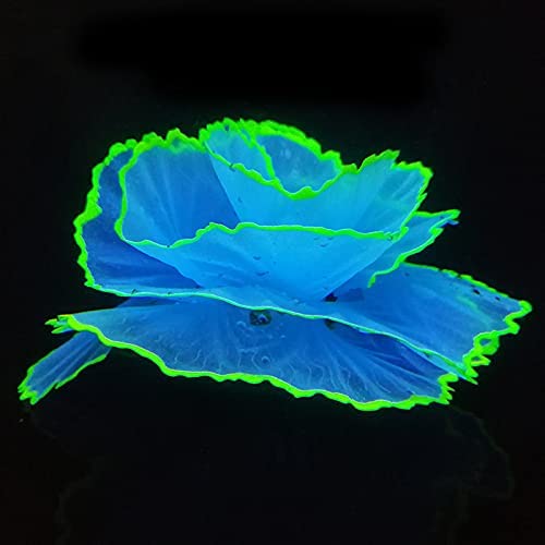 Norgail Aquarium Fish Tank Ornament Glowing Silicone Aquarium Ornaments Artificial Simulation Strip Coral Plant Decorations Landscape (Blue)