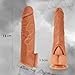 New Soft H-6.5 Inch Big Realistic Sleeve Extender Sheath for Men Male Enhancement Extension Sleeve Brown 432051