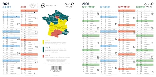 Quo Vadis - Calendrier origami - 2026-2027 - Français - Classic - 12 mois de septembre à août - 36x18 cm - Papier Clairefontaine blanc - Fabrication...