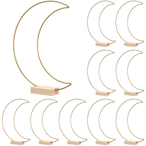 STOBAZA 10 Sets Metal Floral Hoop Centerpiece Moon Shaped Metal