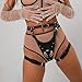 Fashion Black Harness Waist Belt – Adjustable Leather Thong with Thigh Rings for Gothic Costume or Nightwear