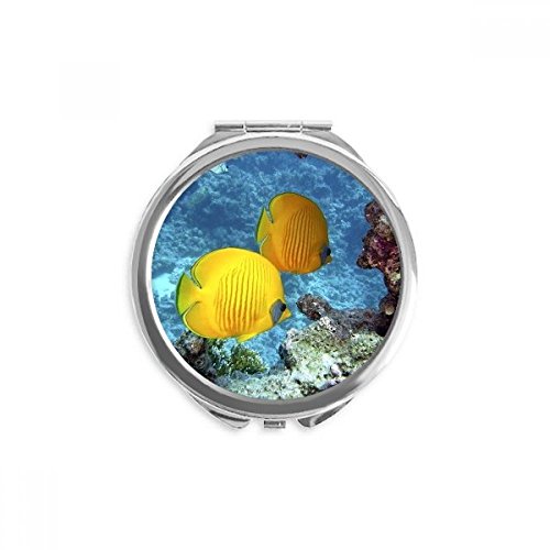 Miroir de poche océan poisson d'eau nature pour vos retouches en voyage