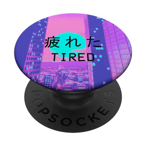 Tired of this world Vaporwave Aesthetic design Gift PopSockets PopGrip: Swappable Grip for Phones & Tablets PopSockets Adhesive PopGrip