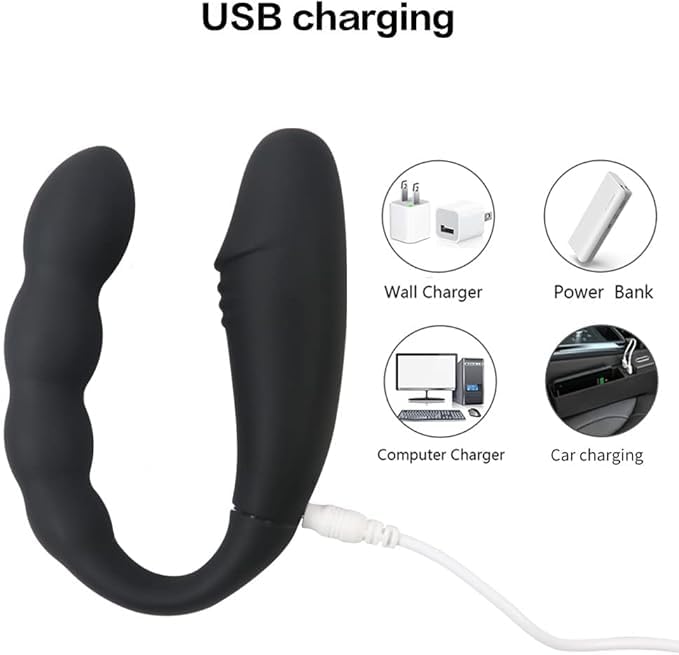 Image of Remote Control Double-Head Vibrator Clitoral Stimulator with 10 Vibration Modes, BDSM G Spot Vibrater Anal Bead Butt Plug, Sex Toys for Women Couples Female Pleasure