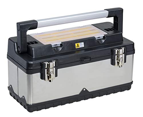 Allit Profi-Werkzeugkoffer, Edelstahl, silber/schwarz, 476410, McPlus Pro M 20, Werkzeugkasten leer, Werkzeugkiste