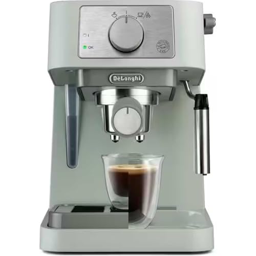 Image of De'Longhi Stilosa EC260.GR Manual Coffee Maker, 15 Bar Pressure, Cappuccino System, Automatic Shut-off, Compatible with ESE Pods, 2-Tier Tray, 1L Capacity, Green