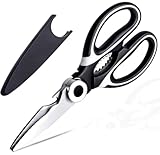 DE LUJO Heavy Duty Kitchen Scissors, Ultra-Sharp Stainless Steel Shears for Meat, Poultry, Fish, and Vegetables, Multipurpose Food Scissors with Comfortable Grip, Dishwasher Safe, Rust-Resistant