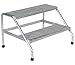 Vestil SSA-2W Aluminum Step Stand - 2 Step Wide Welded, Silver