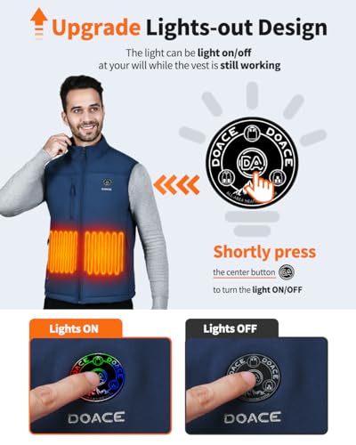 DOACE Heated Vest for Men and Women, Smart Electric Fleece Heated Vest with App Control, Battery Pack Included3