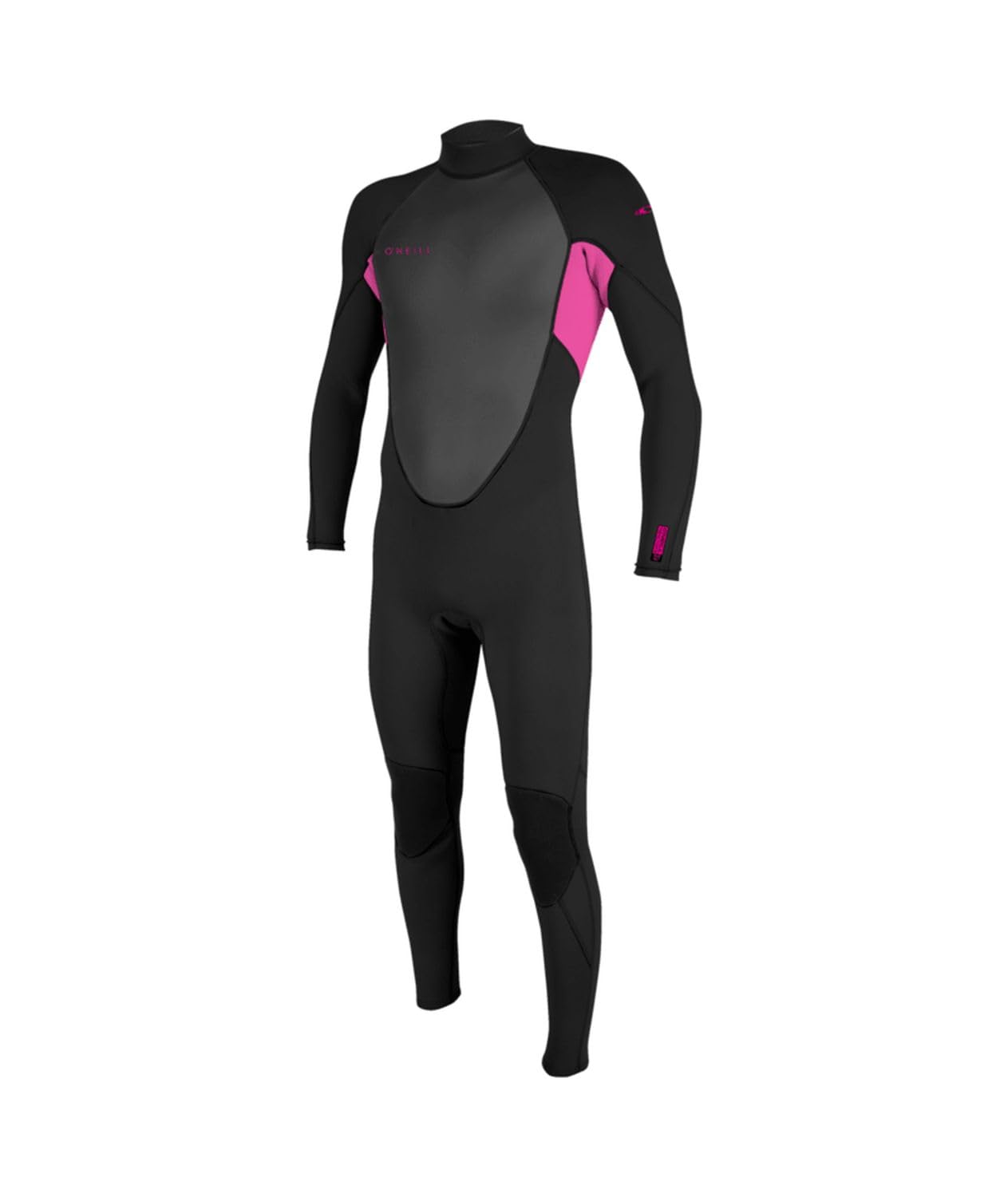 O'NEILL Youth Reactor-2 3/2 mm Back Zip Fullsuit Children's Wetsuit (BLK/Berry, 14 (155-163))
