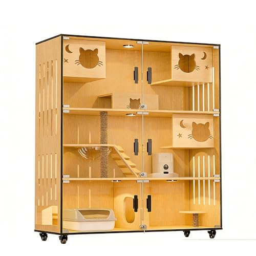 WANGHAI-666 Cat Villa Luxury Cat Villa Spacious Indoor House Cage Perfect Large Condo for Comfort and Style ﻿