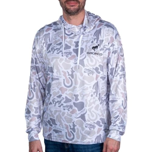 JEDCo Ford Bronco Performance Hoodie | Snow Camo Pattern | Polyester Blend