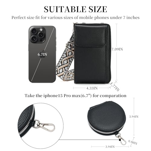 Small Crossbody Bags for Women Trendy Vegan Leather Cell Phone Purse Wallet Bag Handbag with Coin Purse &Card Slots2