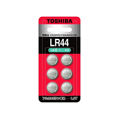 東芝 アルカリボタン電池 LR44 6個