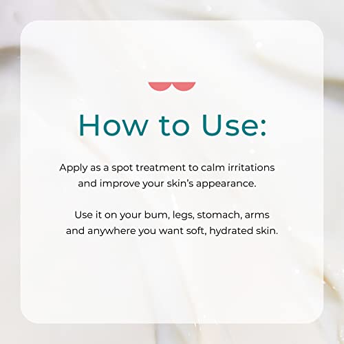 Miami Beach Bum, Bum + Body Cream, Daily Moisturizer For Total Skin Health, Body Acne Treatment, Razor Bumps, Keratosis Pilaris, Ingrown Hairs, Sunburns, Blemishes, After Sun Lotion - Lemongrass 6Oz #TOP3