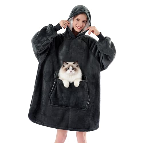 Krifey Wearable Oversized Sherpa Blanket Hoodie