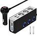 [Upgraded Version] Quick Charge 3.0 Cigarette Lighter Adapter, CHGeek 120W 12V/24V 3-Socket Car Power DC Outlet Splitter with 8.5A 4 USB Charging Ports & LED Voltmeter Power Switch Car Charger-Grey