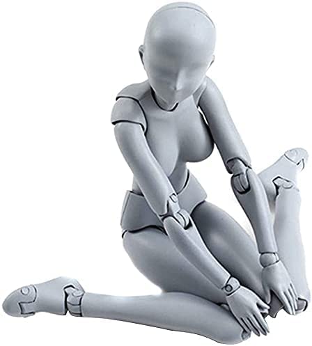 Sykia Action Figures Body Kun Dx & Body-Chan Dx Pvc Figure Model Drawing Shf Children Kids Collector Toy Gift With Box, Drawing Mannequin Figure Models For Artists (Grey Female) #TOP1