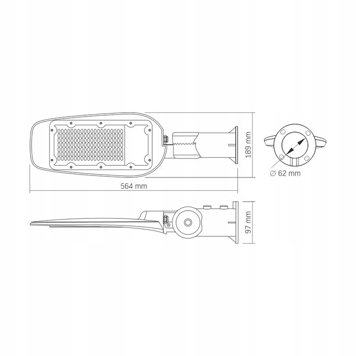 Lampa uliczna Videx 100 W 10000 lm zasilanie sieciowe IK07 IP65