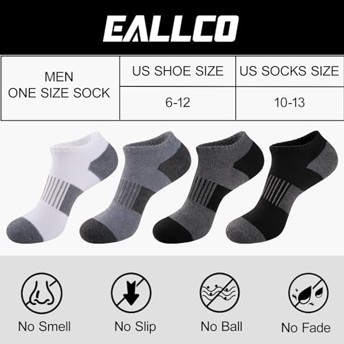eallco 10 Pairs Ankle Socks Men Running Low Cut Socks Comfort Breathable Cushioned Casual2