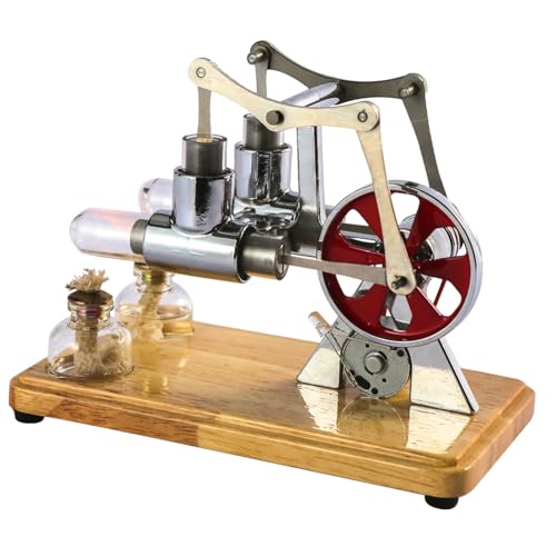 Hyuduo Moteur Stirling à Air Chaud avec Lumière LED – Modèle Éducatif pour Expériences Scientifiques, Kit Pédagogique STEM pour Étudiants et Enseignants