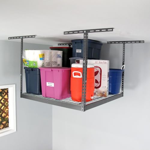 SafeRacks-4x4-Overhead-Garage-Storage-Rack-Hammertone-24-45-Height