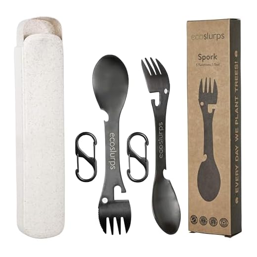 Ecoslurps Spork cubertería camping - Almuerza mientras viajas con este juego de cubiertos 5 en 1 Spork