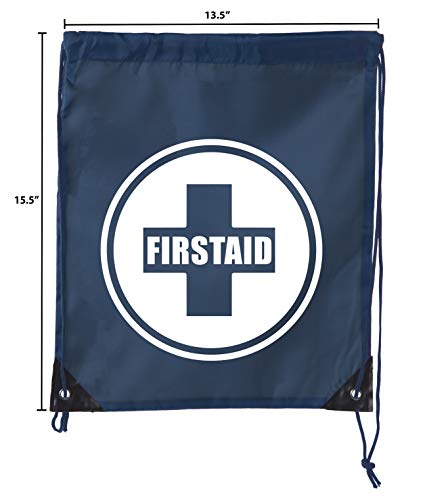 Image of Mato & Hash First Aid Backpack Drawstring Medical Bag for Emergencies or Epi Pen & Medicine - Navy CA2500FirstAid S1