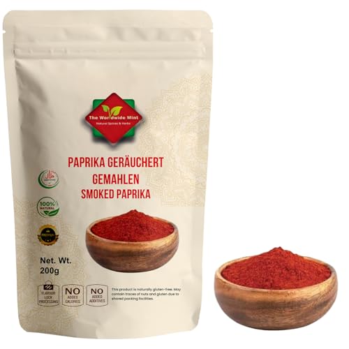 Geräuchertes Paprikapulver (200g/7.05oz) | Geräuchertes Paprika-Pulver | Premiumqualität | 100% Natürlich | Authentisch | Keine Zusatzstoffe