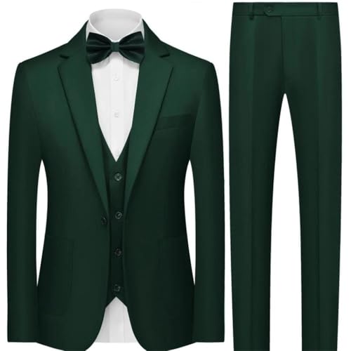 Men 3-Piece Formal Suit Slim Fit Wedding Groom Blazer Vest Pants Party Set2