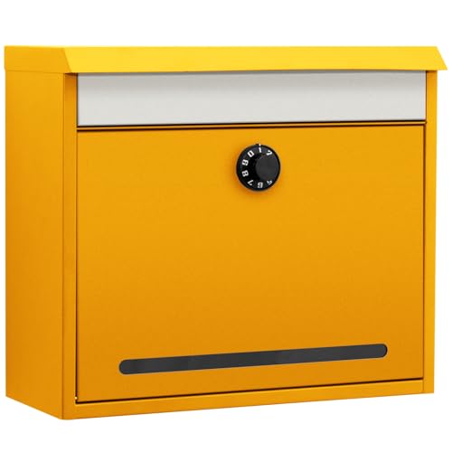 PYKES PEAK ポスト 壁掛け 郵便ポスト 郵便受け ダイヤル式 A4サイズ レターパック対応 おしゃれ 大型 縦型 サンドイエローのサムネイル