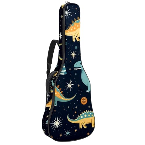 Sac à dos guitare acoustique 109 cm à motif dinosaure pour le quotidien