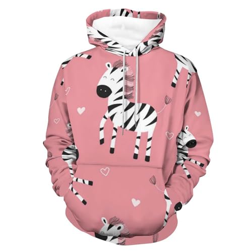 Hoodie cheval à rayures roses pour homme et femme en taille S