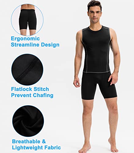 SPVISE 1 or 3 Pack Men's Compression Shorts with Pocket Spandex Underwear Workout Gym Shorts Active Running Basketball Shorts3