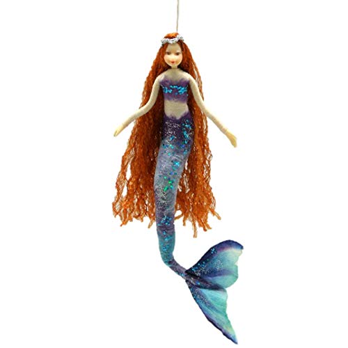Tassie Design Handmade Purple Mermaid Doll - Long Hair, with Crown