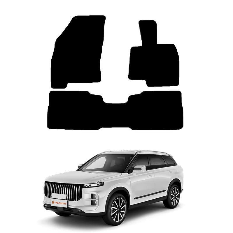 GCM - Car Floor Mats for Jaecoo 7 PHEV 2024 to Present Full Coverage Floor Protection - Anti Slip & Fit Car Mat with Clips Easy to Clean Car Carpet for All-Weather (Black Edging Carpet)