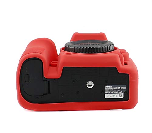 Custodia in silicone compatibile con Nikon D7500 CC2120b, Colore: rosso, Custodia per fotocamera