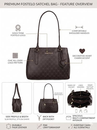 Image of Fostelo Women's Riverside Satchel Tote Handbag for Women | Ladies Purse | Stylish Shoulder Bag | Gift For Women