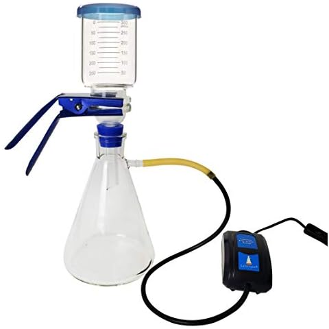 Labnique Glass Vacuum Filtration Distillation Apparatus with Compact Vacuum Pump, 1000 ml Cover