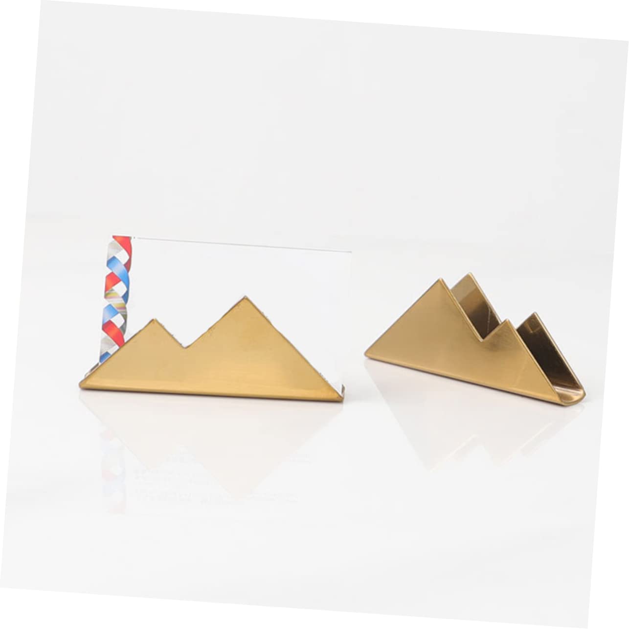 TEHAUX 6piezas Soporte Para Tarjetas De Negocios De Inoxidable Organizador De Tarjetas De Diseño Elegante Para Escritorio