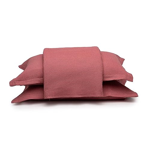 Kit colcha Dohler Piquet Casal 100% Algodão Rosa