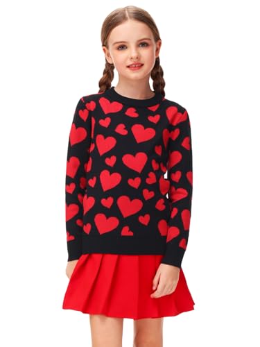 Image of Remimi Kids Valentines Print Sweater Boys Girls Mardi Gras Long Sleeve Sweatshirt 5-14 Years